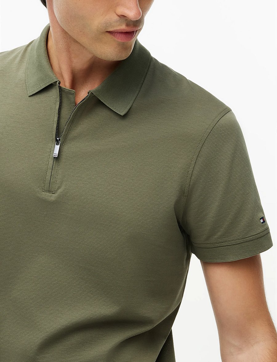 Tommy Hilfiger - NY PERFORMANCE ZIP POLO - kurzärmelig - ghost fern - 3