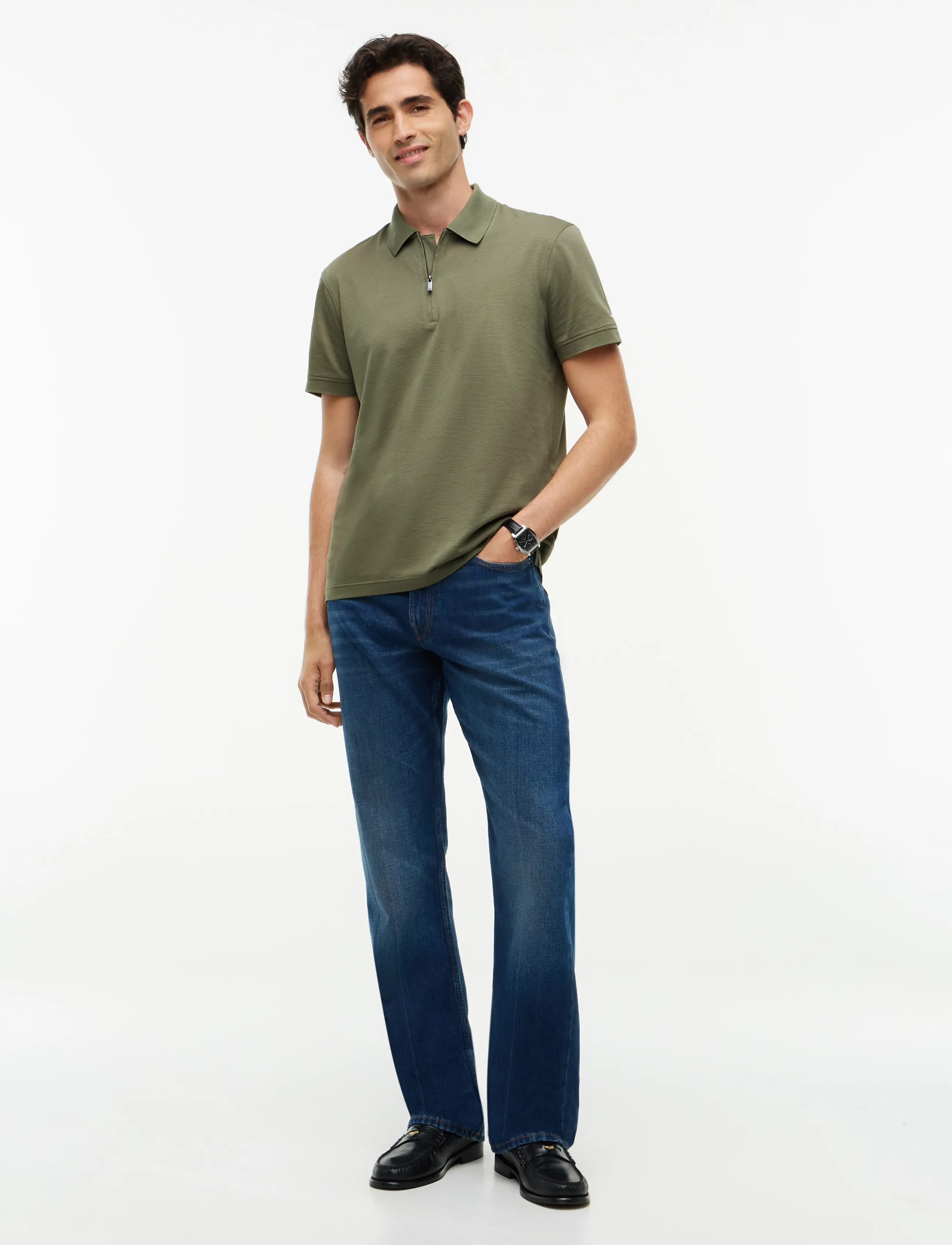 Tommy Hilfiger - NY PERFORMANCE ZIP POLO - kurzärmelig - ghost fern - 4