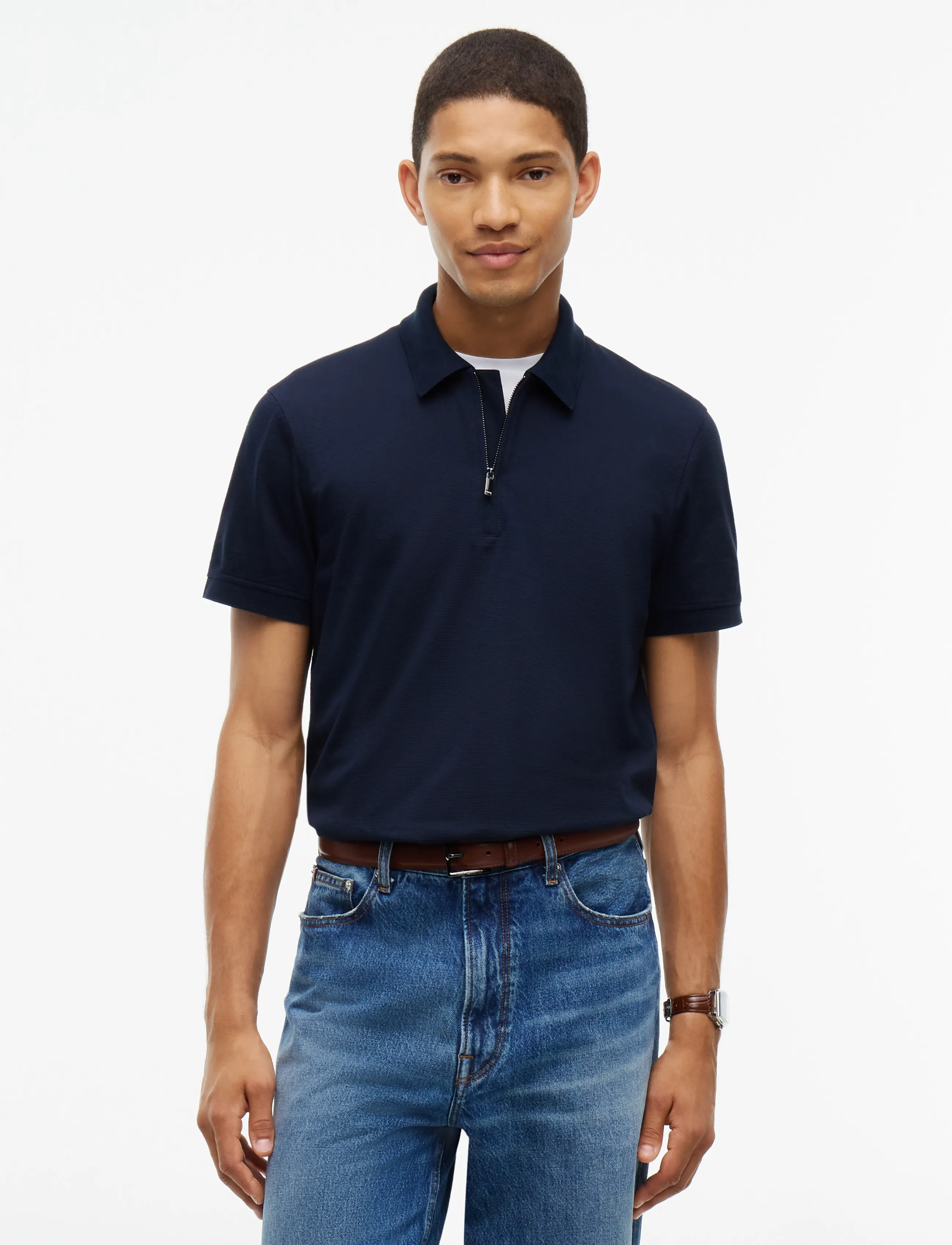 Tommy Hilfiger NY PERFORMANCE ZIP POLO - Inspiration - NAVY BLUE / navy