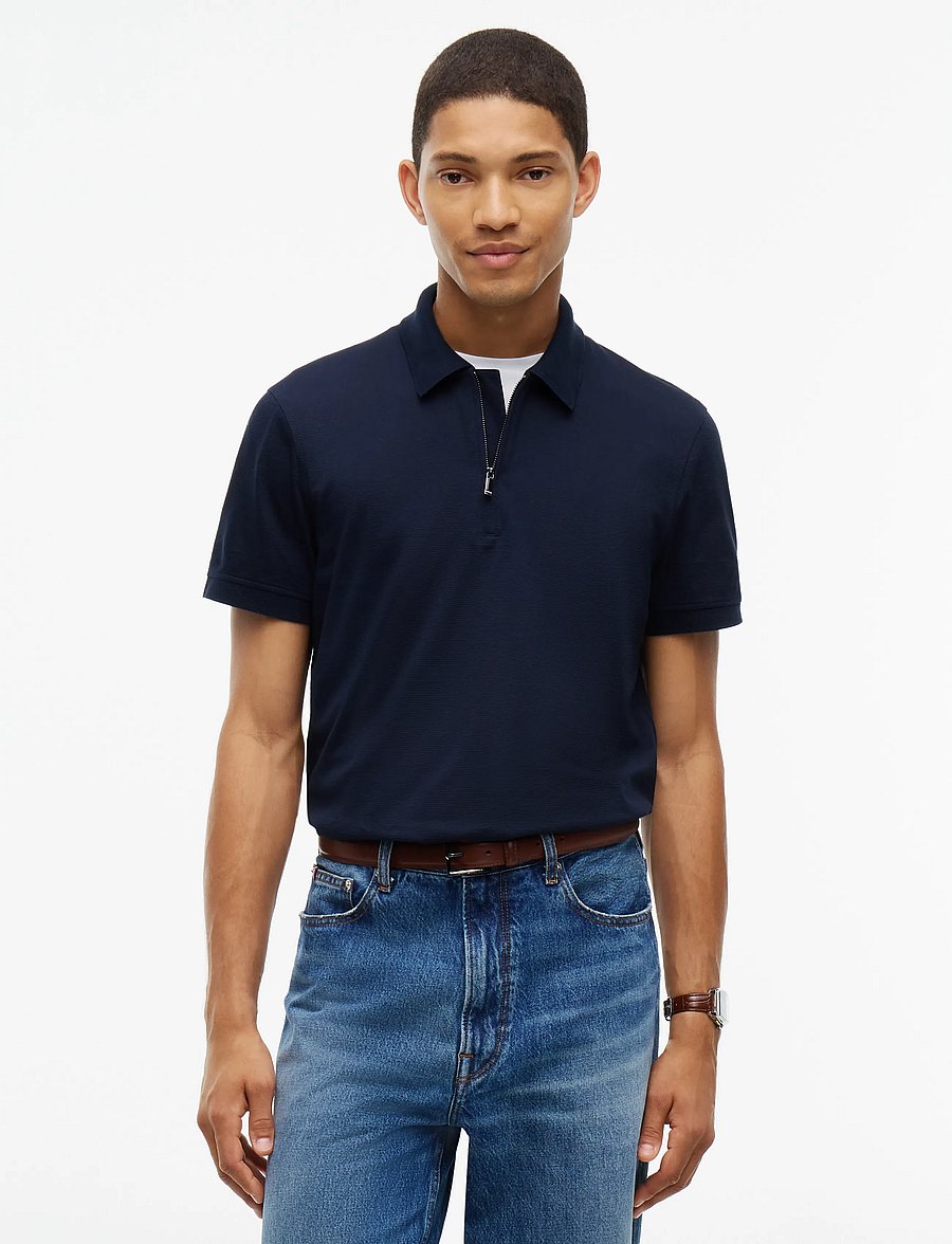 Tommy Hilfiger - NY PERFORMANCE ZIP POLO - kurzärmelig - navy blue - 0