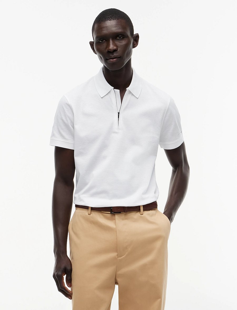 Tommy Hilfiger - NY PERFORMANCE ZIP POLO - kurzärmelig - white - 0