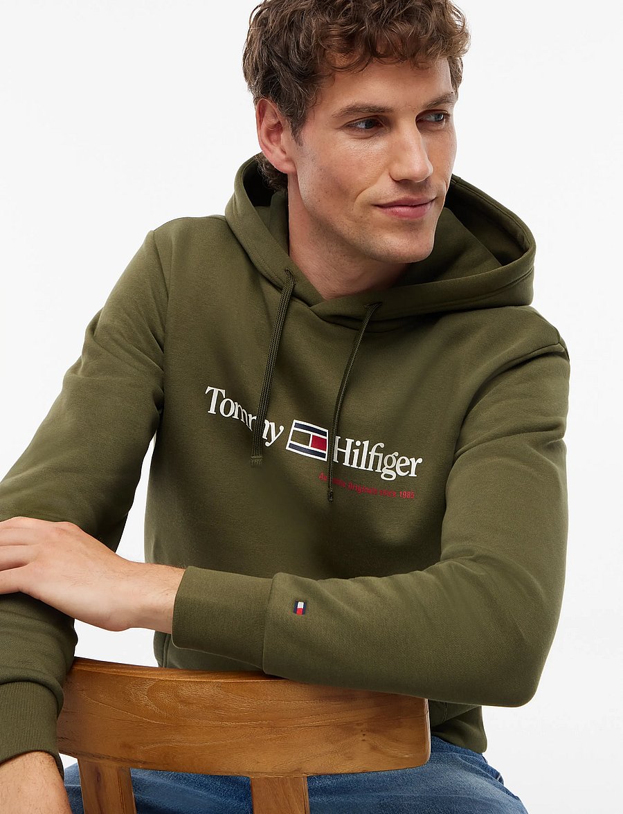 Tommy Hilfiger - RWB GRAPHIC REG FLEECE HOODIE - hættetrøjer - huntsman green - 3
