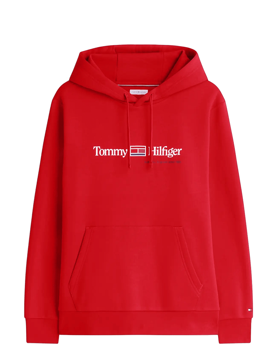Tommy Hilfiger - RWB GRAPHIC REG FLEECE HOODIE - hættetrøjer - medium red - 1
