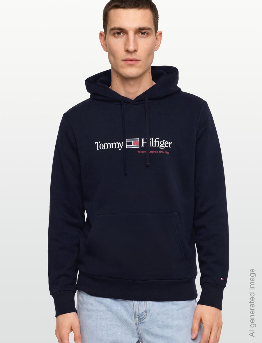 Tommy Hilfiger - RWB GRAPHIC REG FLEECE HOODIE - kapuutsiga pusad - navy blue - 3