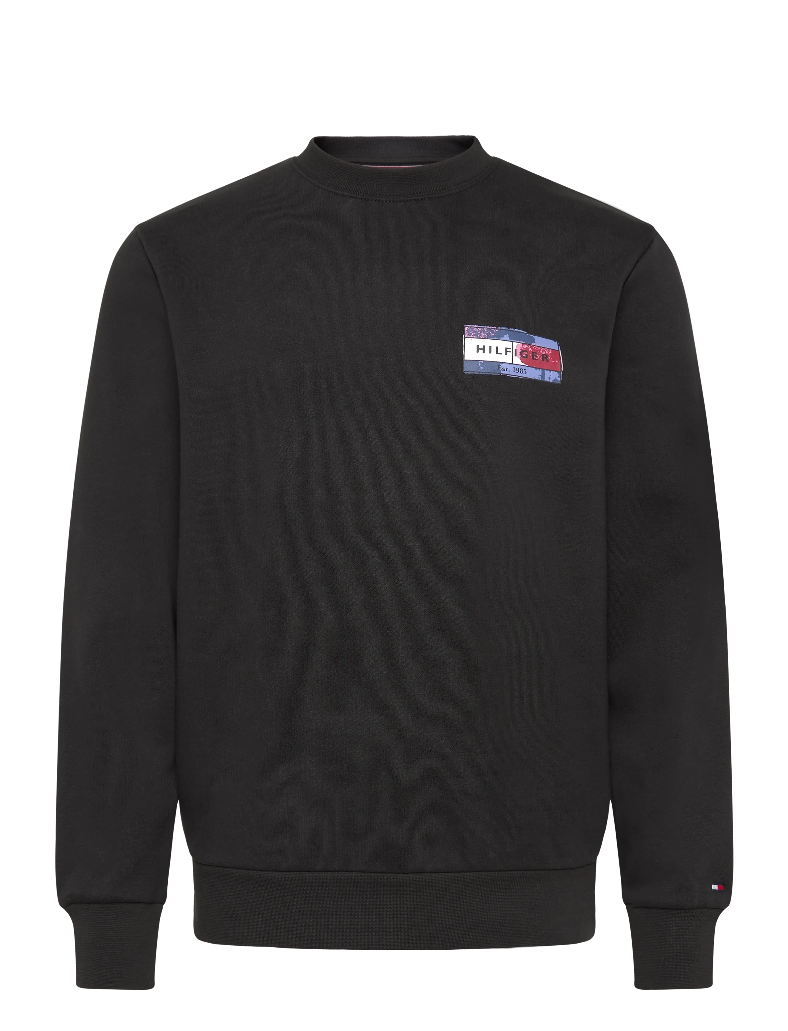 Tommy Hilfiger BACK FLAG REG FLEECE CREW - Sweatshirts - BLACK / black