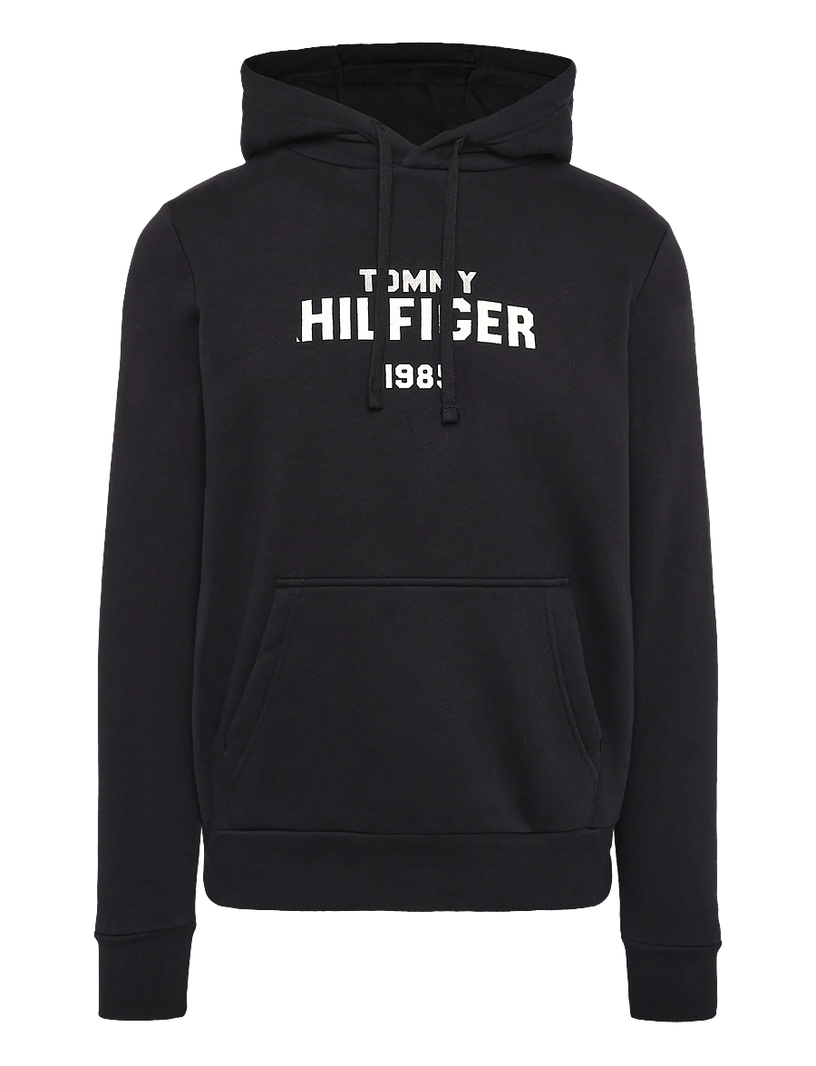 Tommy Hilfiger - HILFIGER STACK REG FLEECE HOODIE - hoodies - black - 1