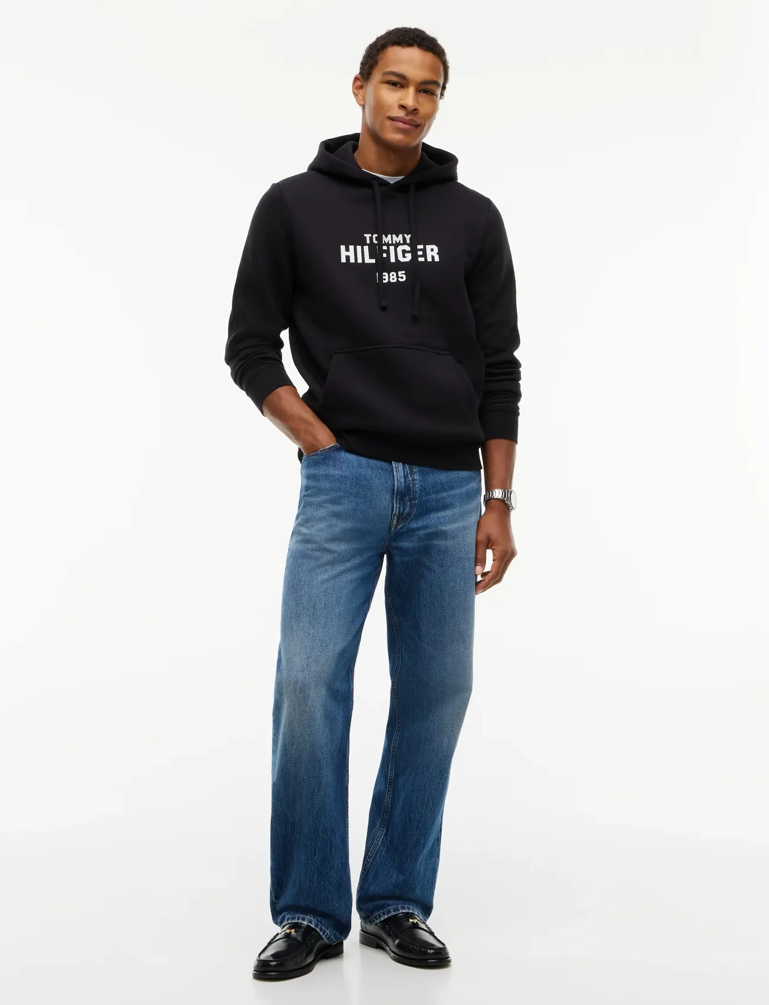TOMMY HILFIGER Stack Reg Fleece Hoodie herr – bild 4