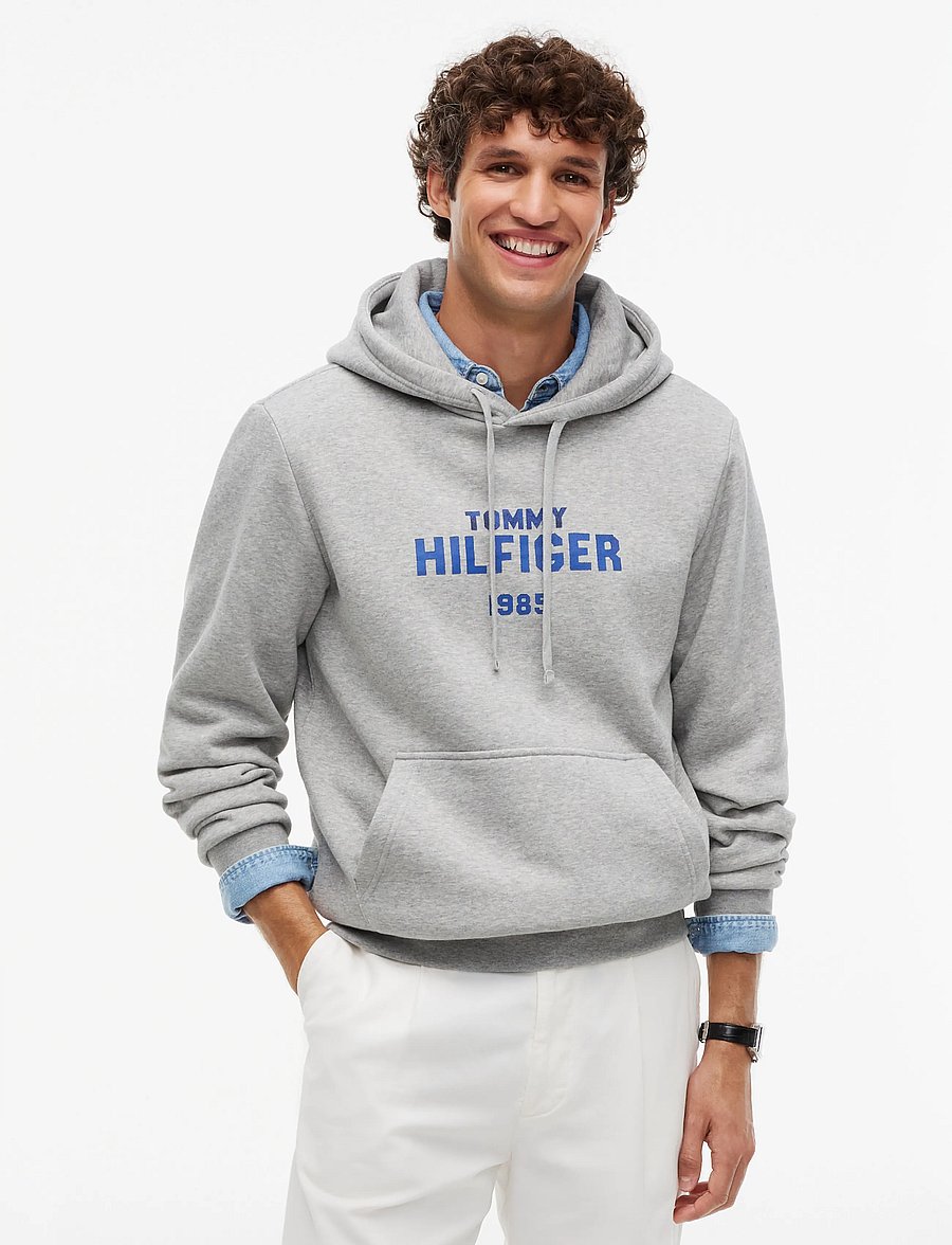 Tommy Hilfiger - HILFIGER STACK REG FLEECE HOODIE - light grey heather - 0