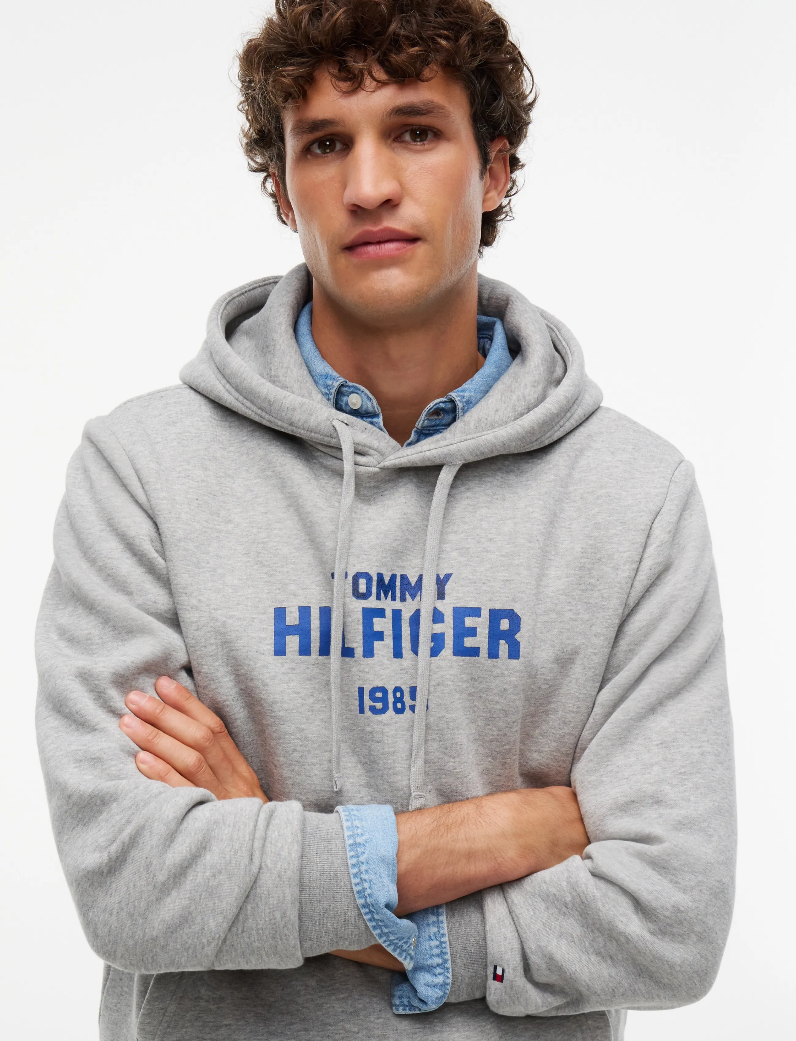 Tommy Hilfiger - HILFIGER STACK REG FLEECE HOODIE - light grey heather - 3