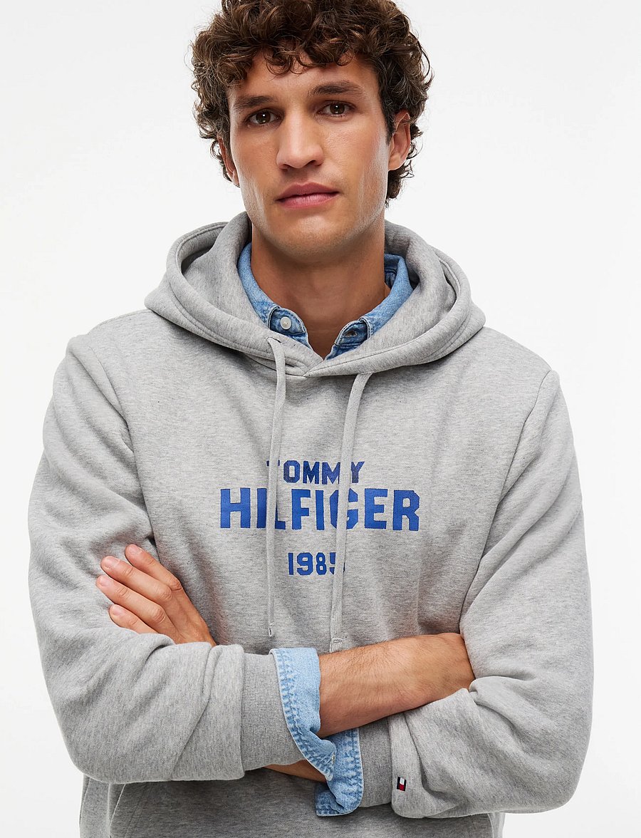 Tommy Hilfiger - HILFIGER STACK REG FLEECE HOODIE - light grey heather - 3