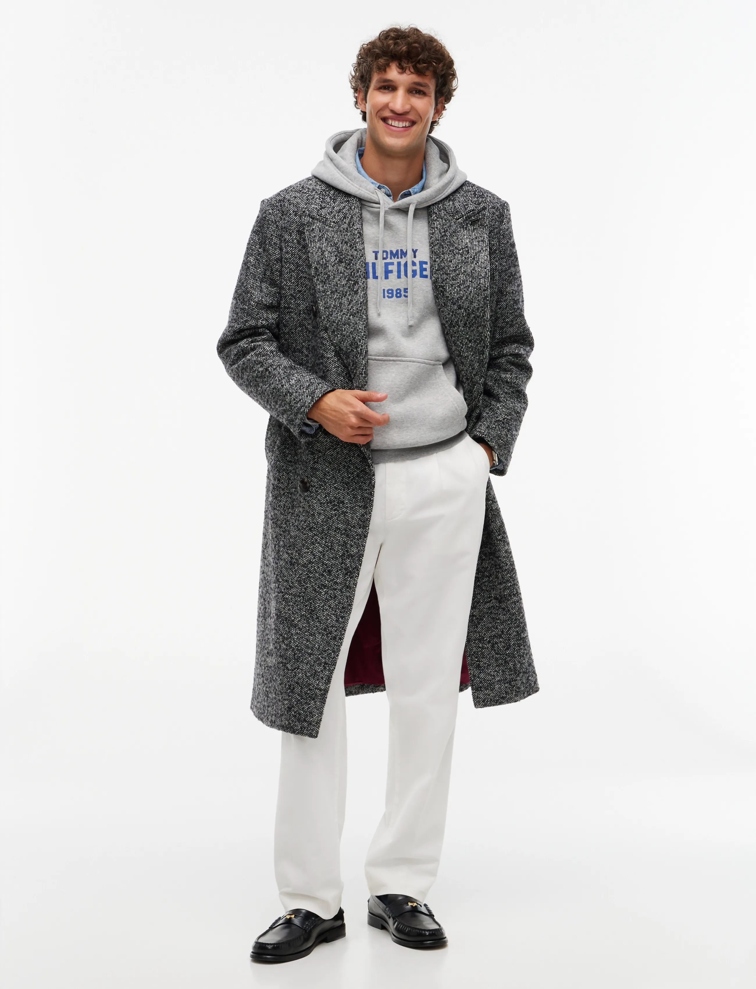 Tommy Hilfiger - HILFIGER STACK REG FLEECE HOODIE - light grey heather - 4