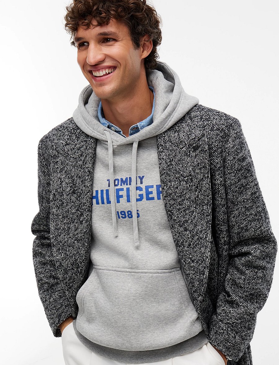 Tommy Hilfiger - HILFIGER STACK REG FLEECE HOODIE - light grey heather - 5