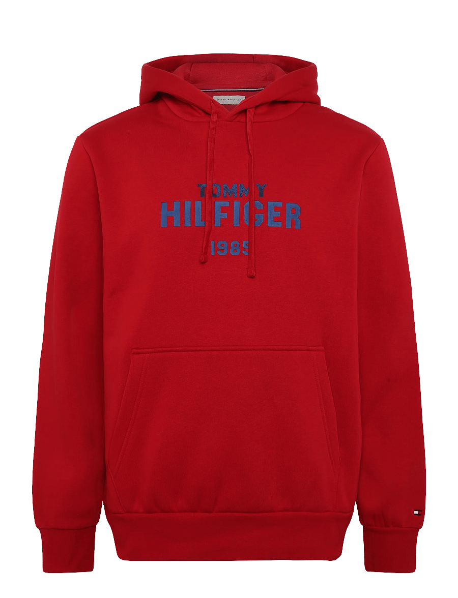 Tommy Hilfiger - HILFIGER STACK REG FLEECE HOODIE - hettupeysur - medium red - 1
