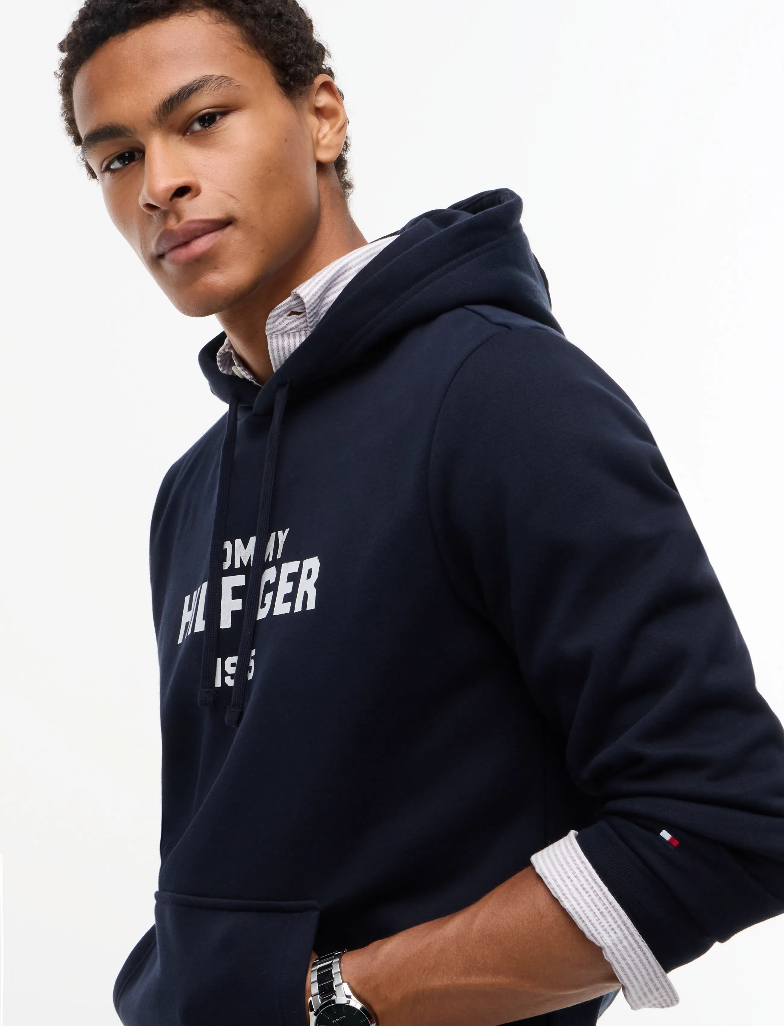 Tommy Hilfiger - HILFIGER STACK REG FLEECE HOODIE - kapuzenpullover - navy blue - 3