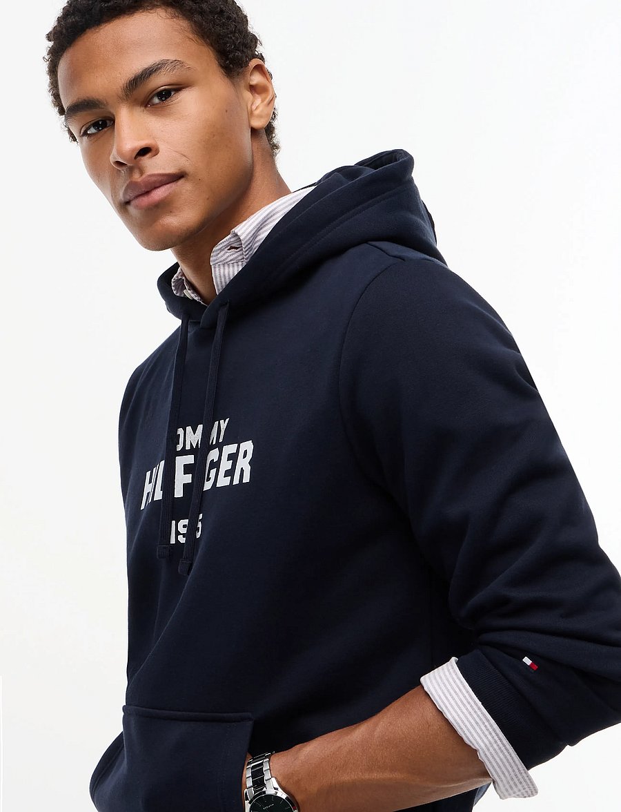 Tommy Hilfiger - HILFIGER STACK REG FLEECE HOODIE - kapuzenpullover - navy blue - 3