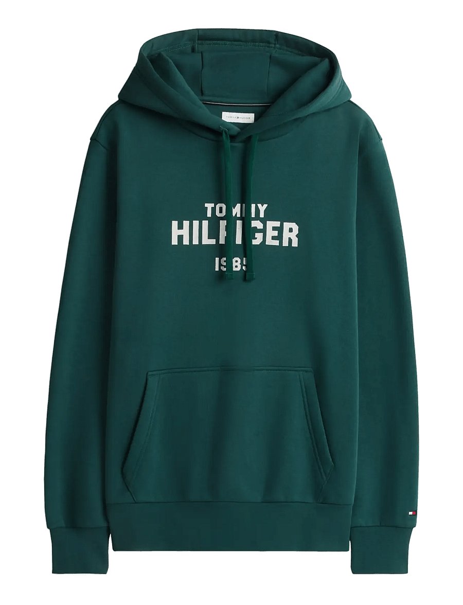 Tommy Hilfiger - HILFIGER STACK REG FLEECE HOODIE - kapuutsiga pusad - ornamental green - 0