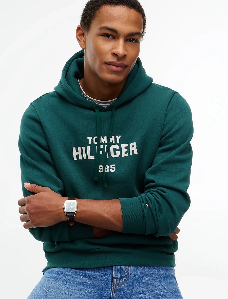 Tommy Hilfiger - HILFIGER STACK REG FLEECE HOODIE - hættetrøjer - ornamental green - 3