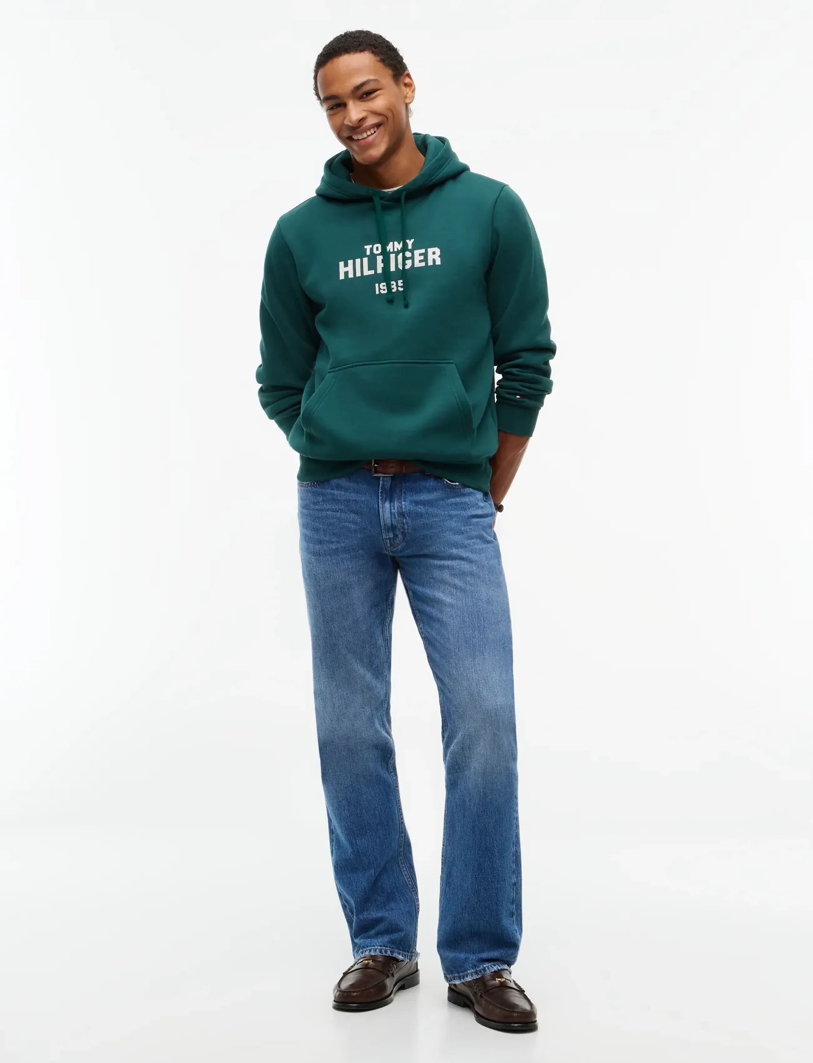 Tommy Hilfiger - HILFIGER STACK REG FLEECE HOODIE - hættetrøjer - ornamental green - 4