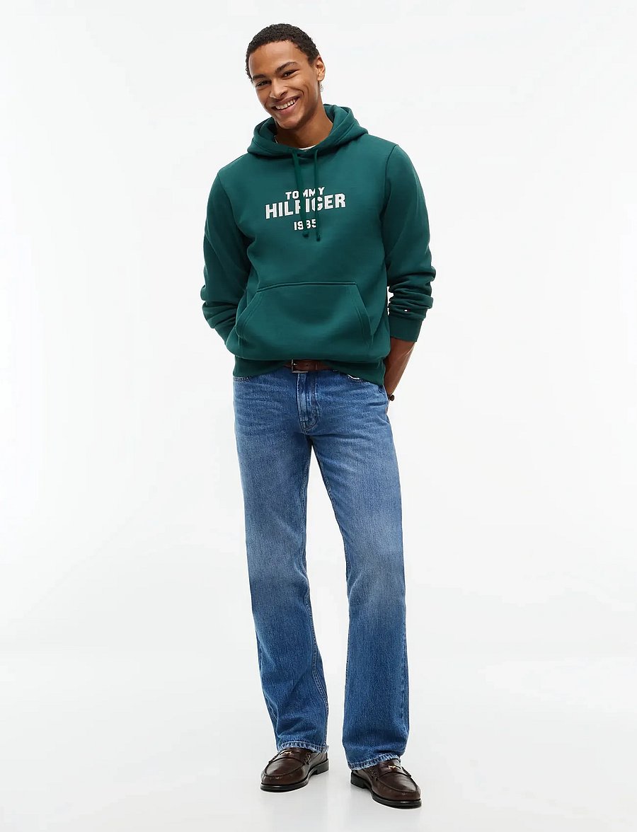 Tommy Hilfiger - HILFIGER STACK REG FLEECE HOODIE - hættetrøjer - ornamental green - 4