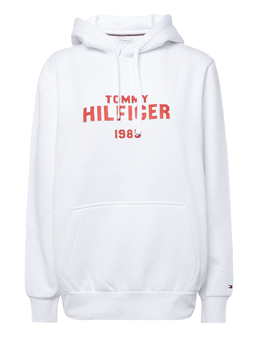 Tommy Hilfiger - HILFIGER STACK REG FLEECE HOODIE - hættetrøjer - white - 1
