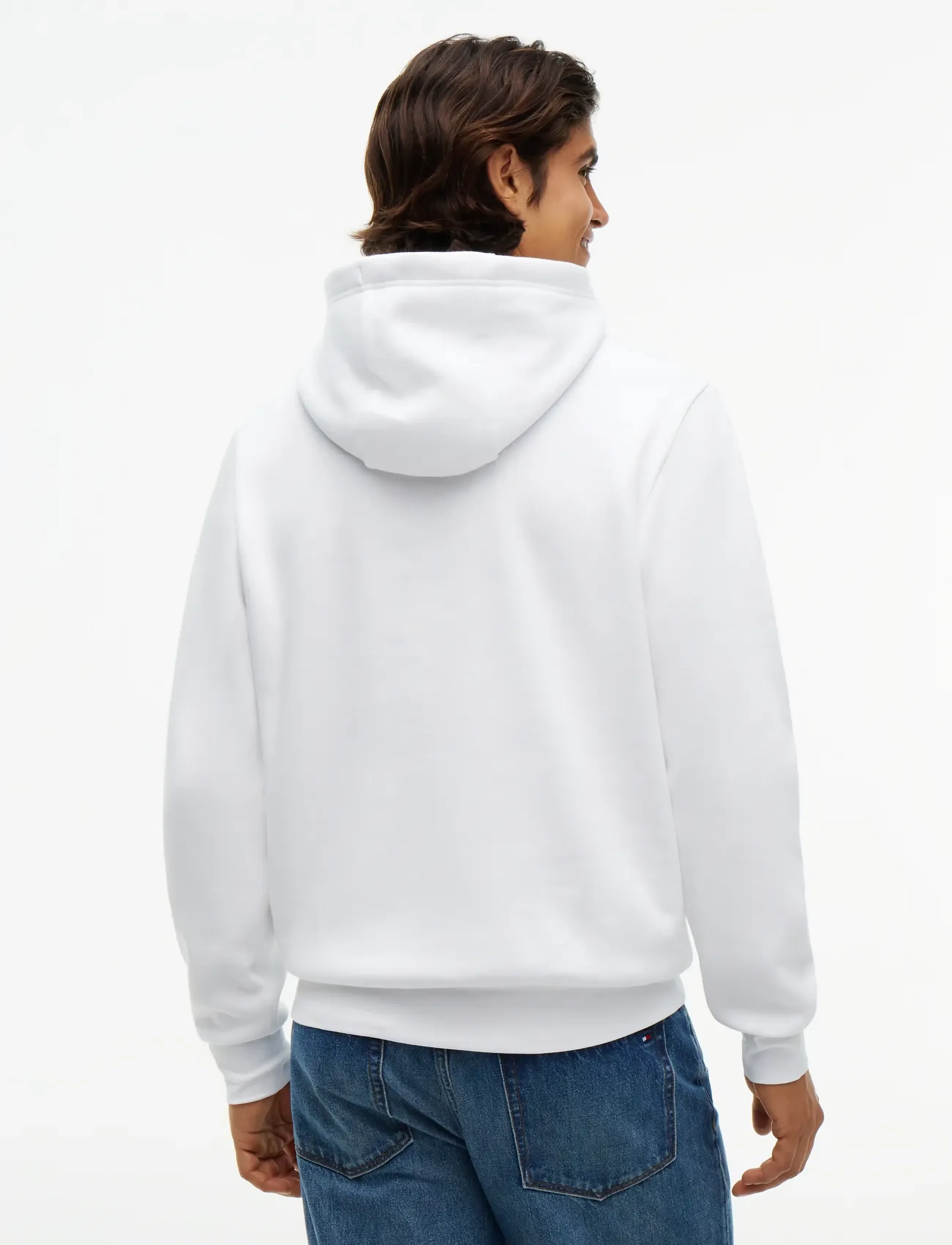 Tommy Hilfiger - HILFIGER STACK REG FLEECE HOODIE - hættetrøjer - white - 3