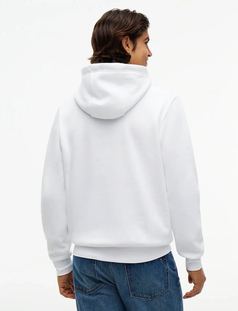 Tommy Hilfiger - HILFIGER STACK REG FLEECE HOODIE - hættetrøjer - white - 3