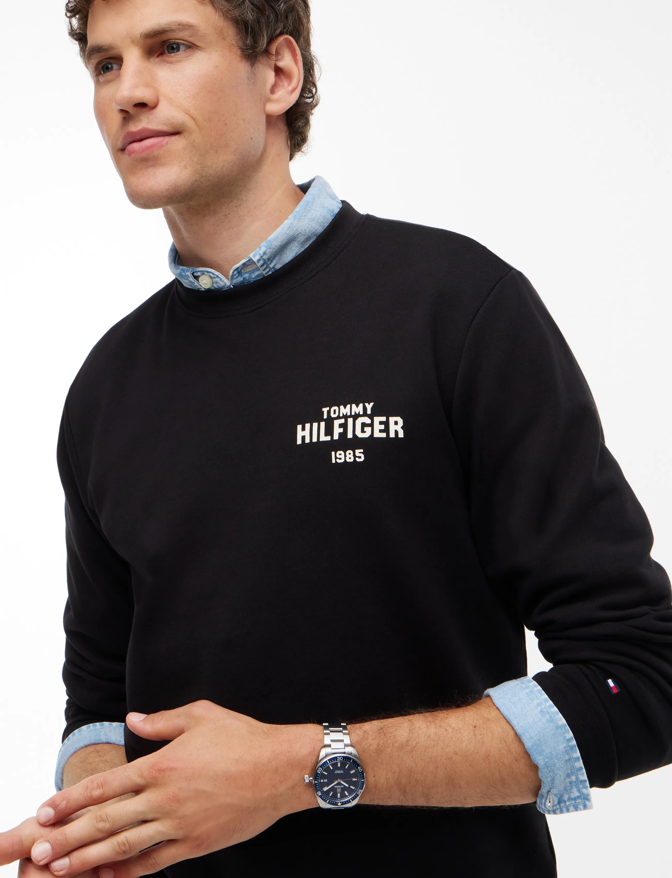 Tommy Hilfiger - HILFIGER 1985 REF TERRY CREW - shop efter anledning - black - 3