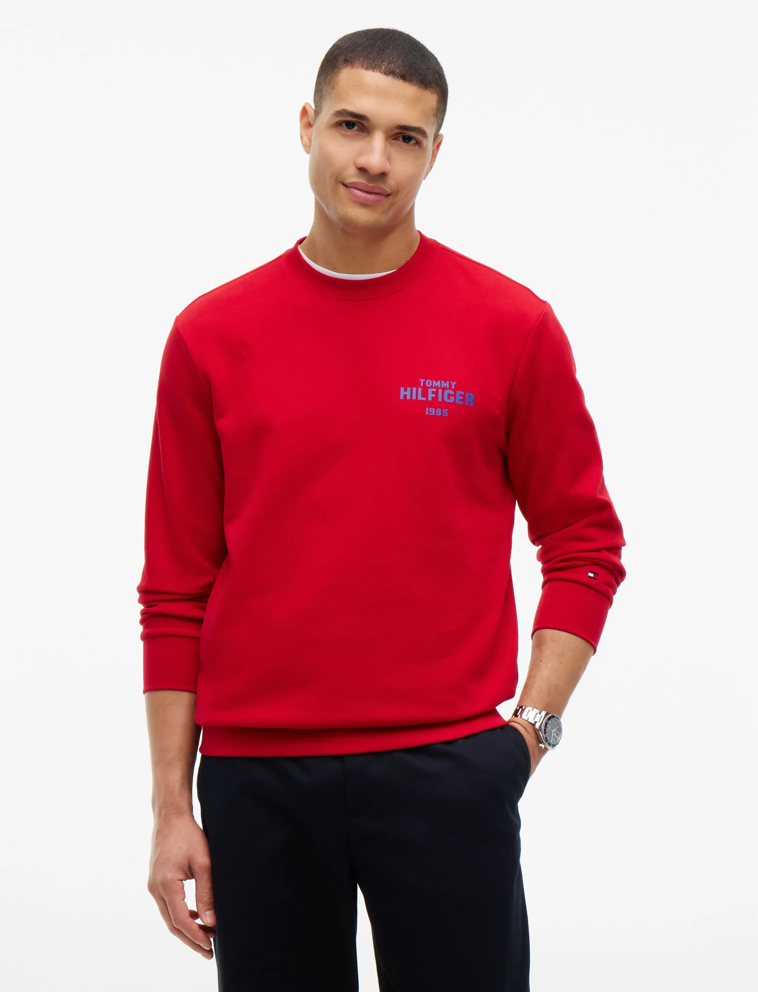 Tommy Hilfiger HILFIGER 1985 REF TERRY CREW - Tøj - MEDIUM RED / red