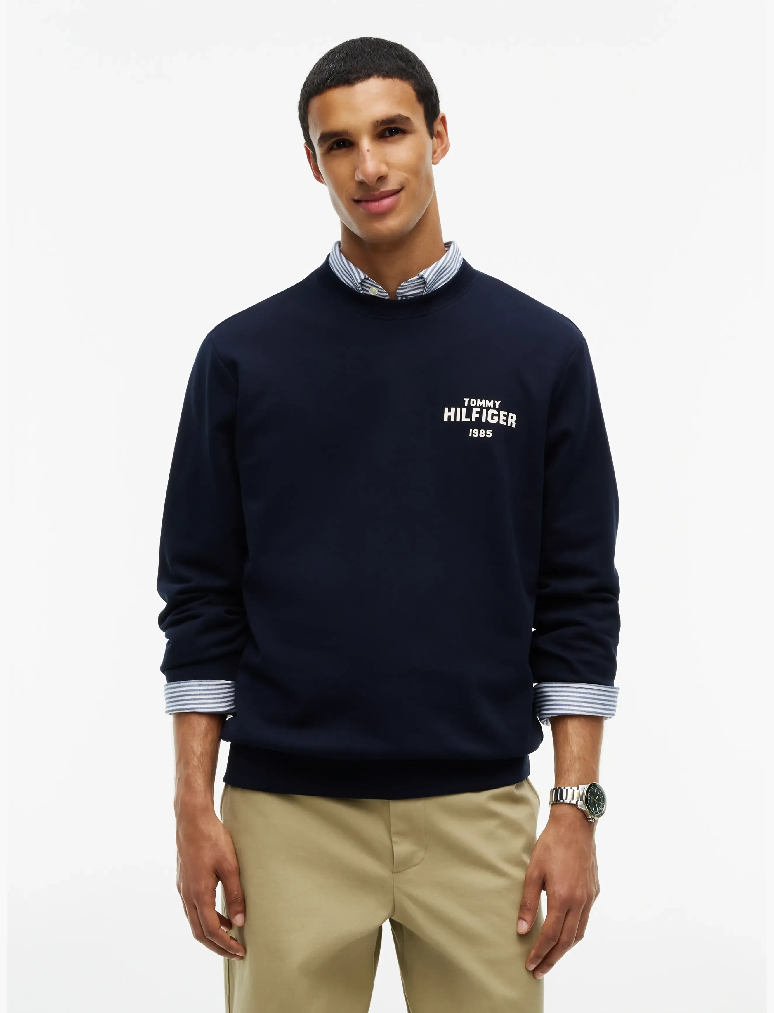 Tommy Hilfiger HILFIGER 1985 REF TERRY CREW - Tøj - NAVY BLUE / navy