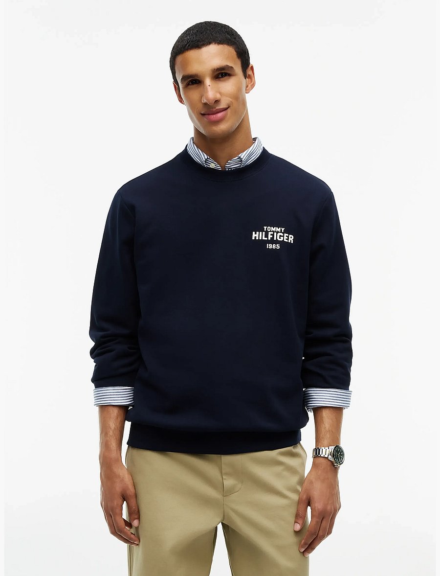 Tommy Hilfiger - HILFIGER 1985 REF TERRY CREW - shop efter anledning - navy blue - 0