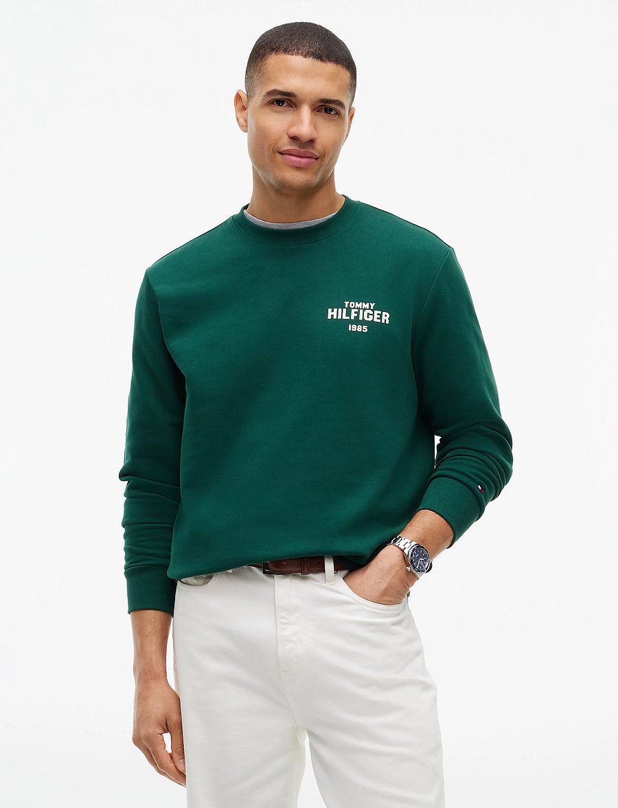 Tommy Hilfiger - HILFIGER 1985 REF TERRY CREW - shop efter anledning - ornamental green - 0