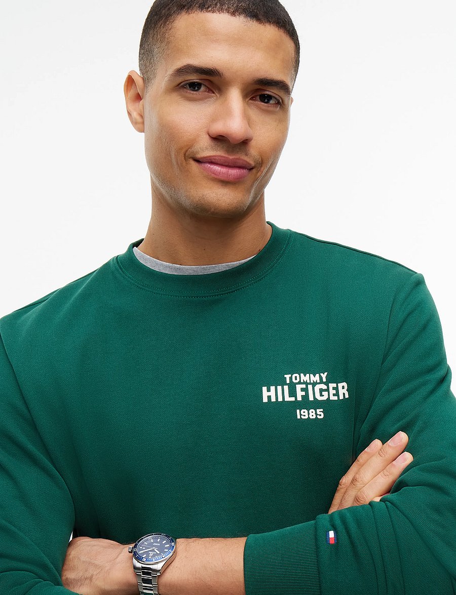 Tommy Hilfiger - HILFIGER 1985 REF TERRY CREW - shop efter anledning - ornamental green - 3