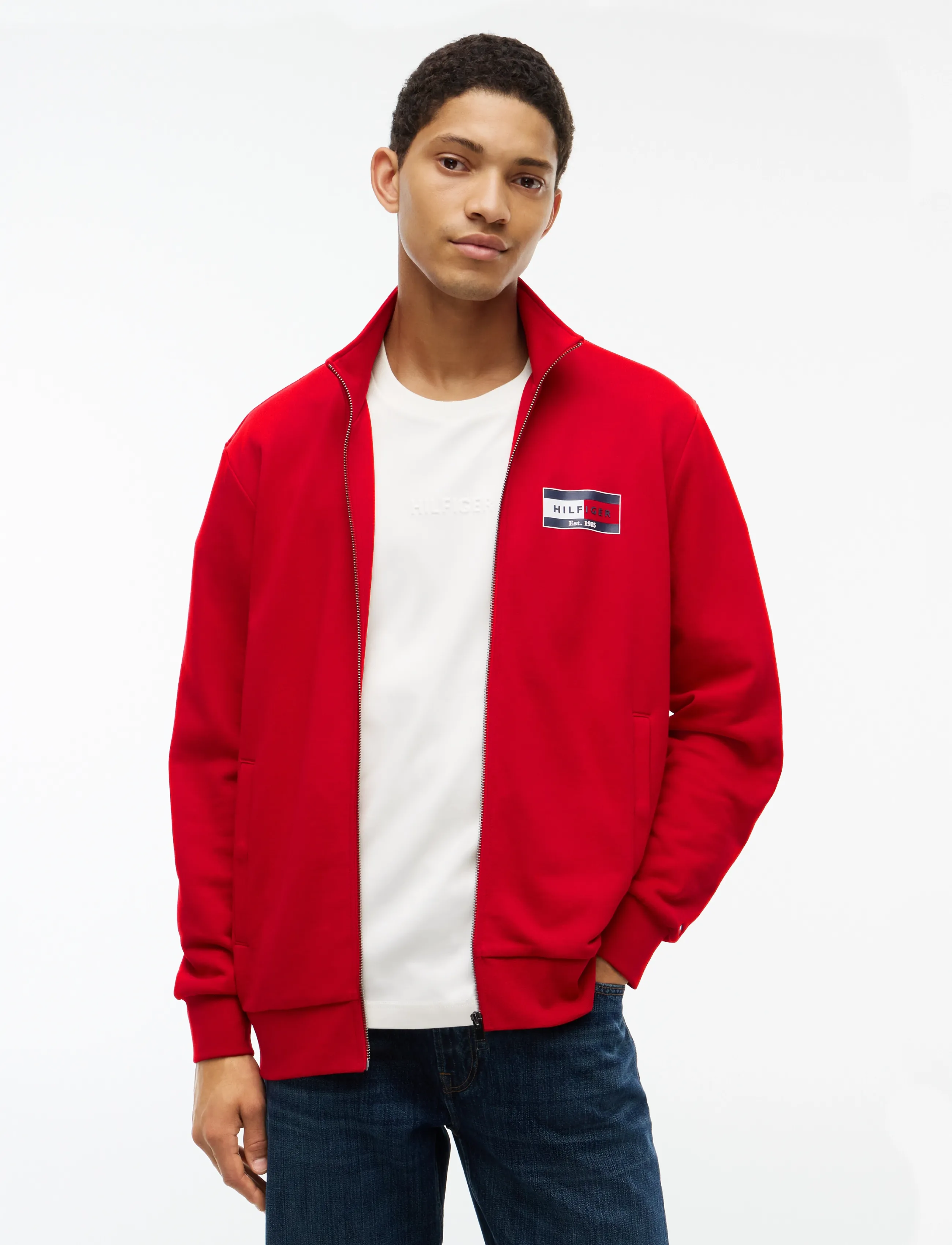 Tommy Hilfiger BRAND LOVE SMALL FLAG REG ZT - Virsjakas - MEDIUM RED / red
