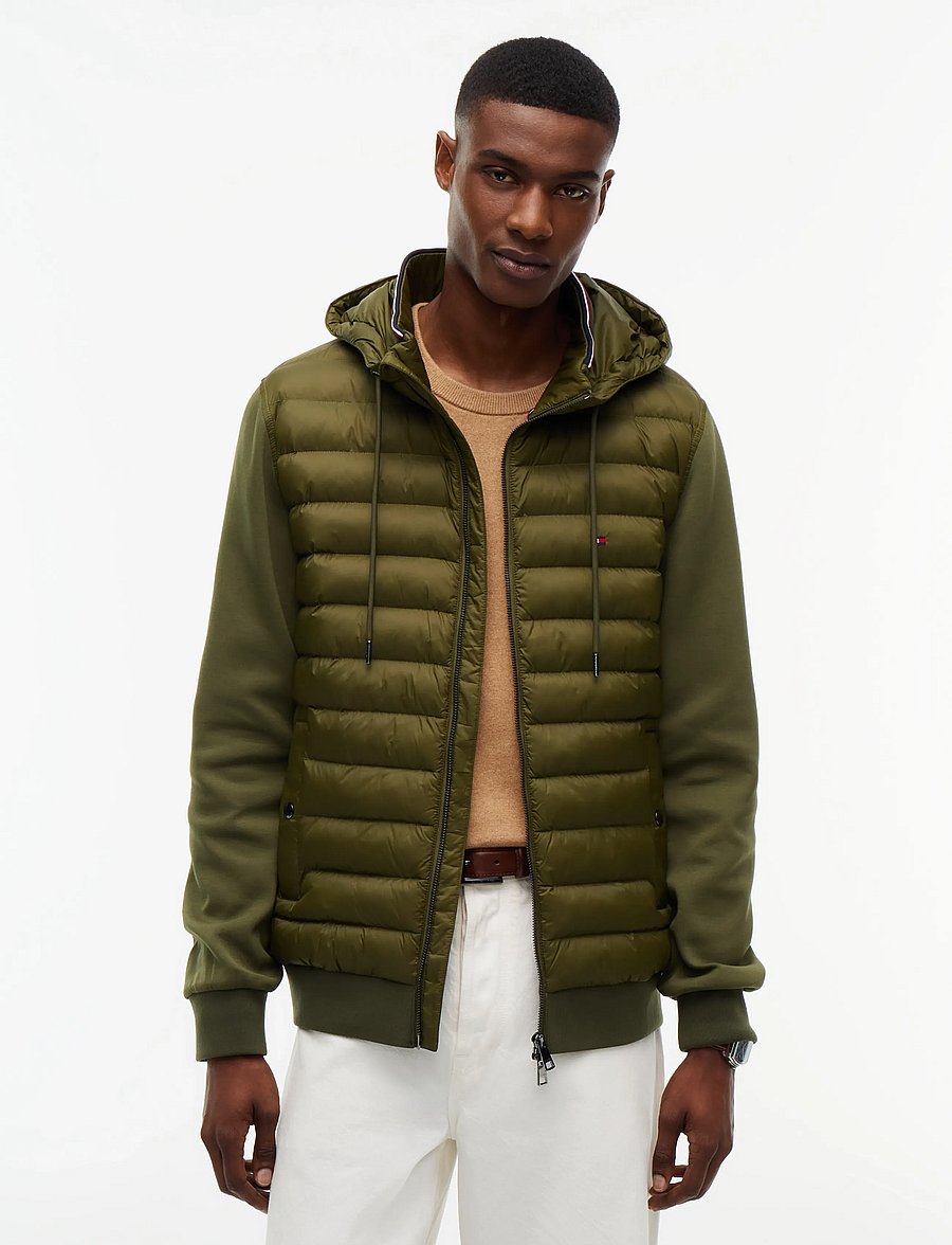 Tommy Hilfiger - MIX MEDIA RWB REG HOODED ZT - daunenjacken - huntsman green - 0