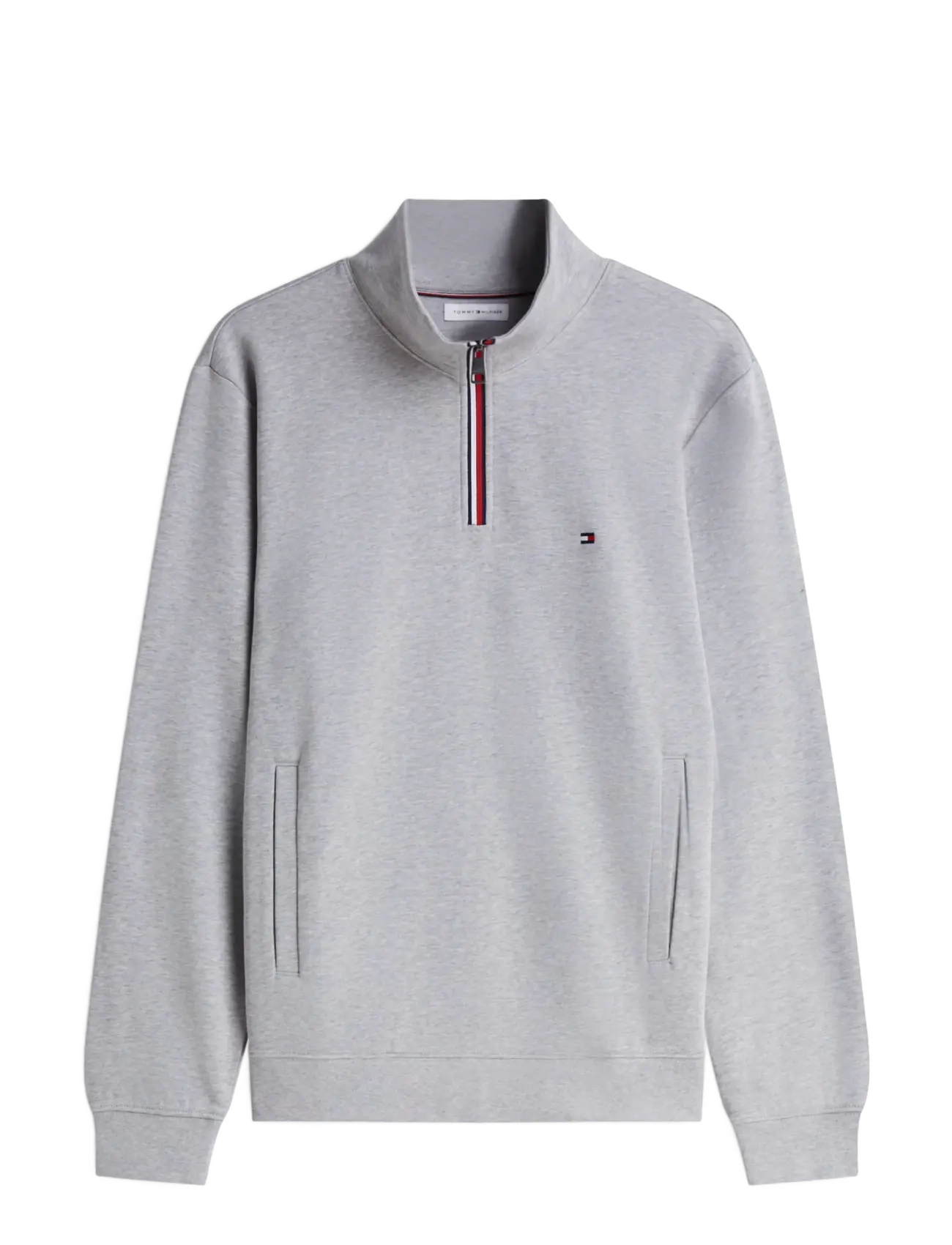 Tommy Hilfiger - RWB TIPPING TERRY REG 1/4 ZIP - pullover mit halbem reißverschluss - light grey heather - 1