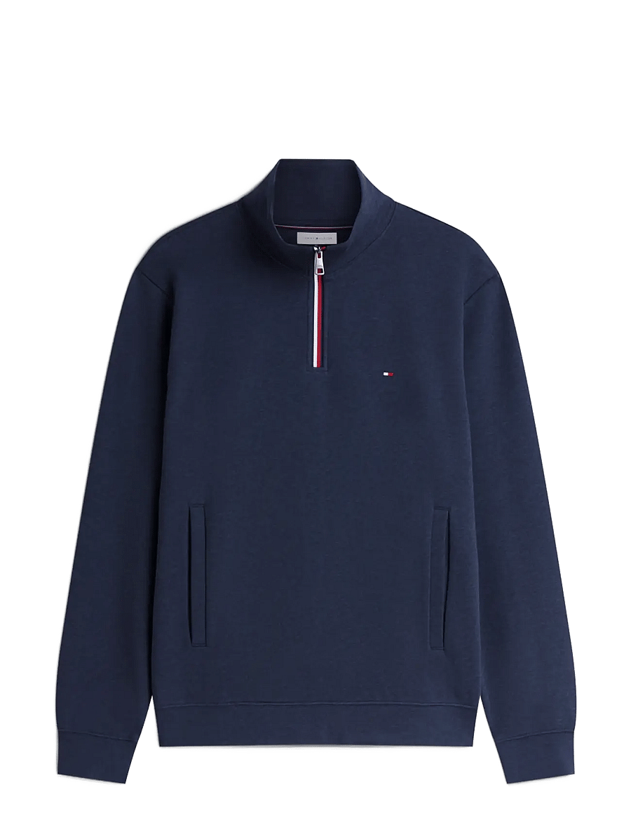 Tommy Hilfiger - RWB TIPPING TERRY REG 1/4 ZIP - navy blue heather - 1
