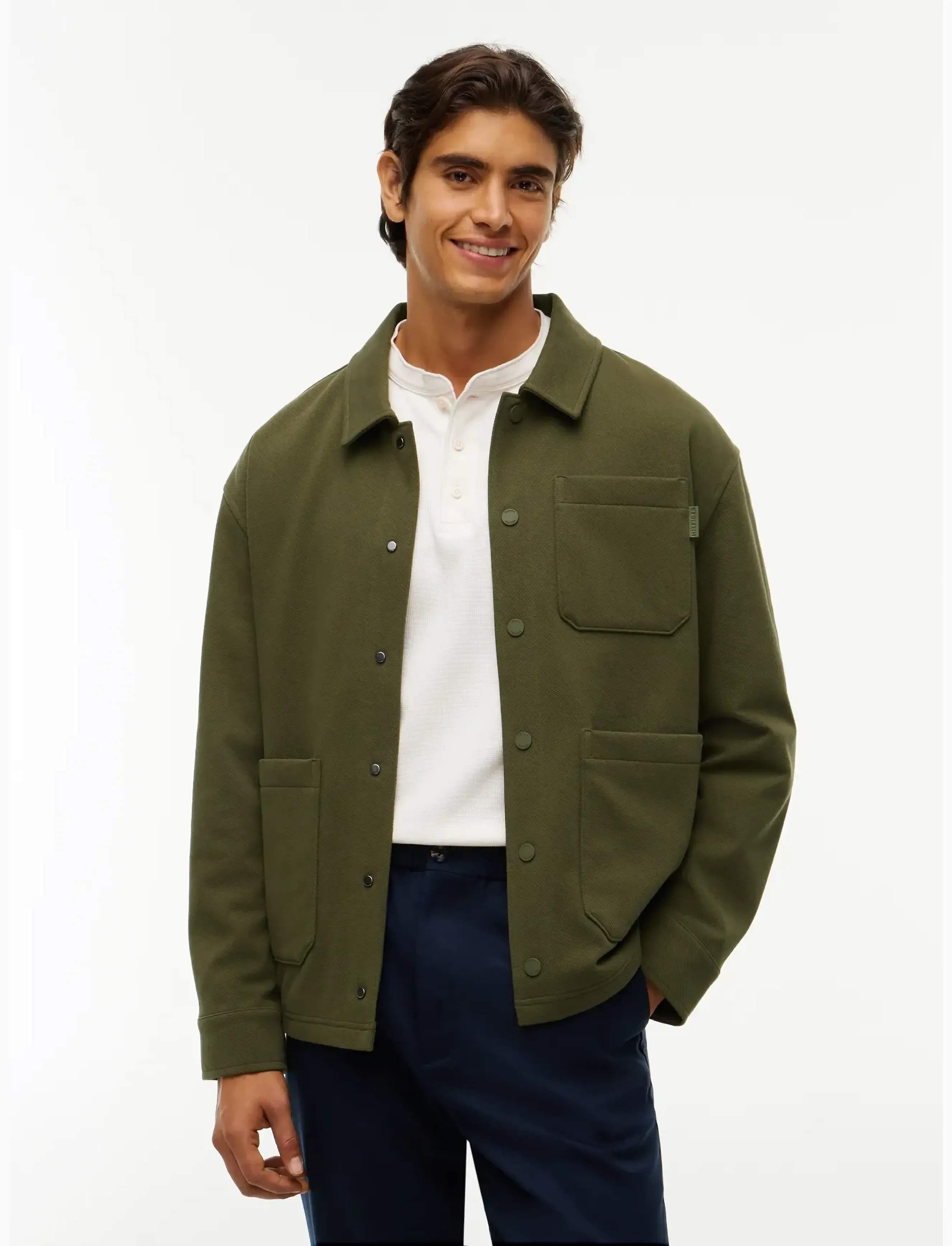 Tommy Hilfiger MIX MEDIA TWILL CHORE JACKET - Kleidung - HUNTSMAN GREEN  HUNTSMAN GREEN / khaki/green