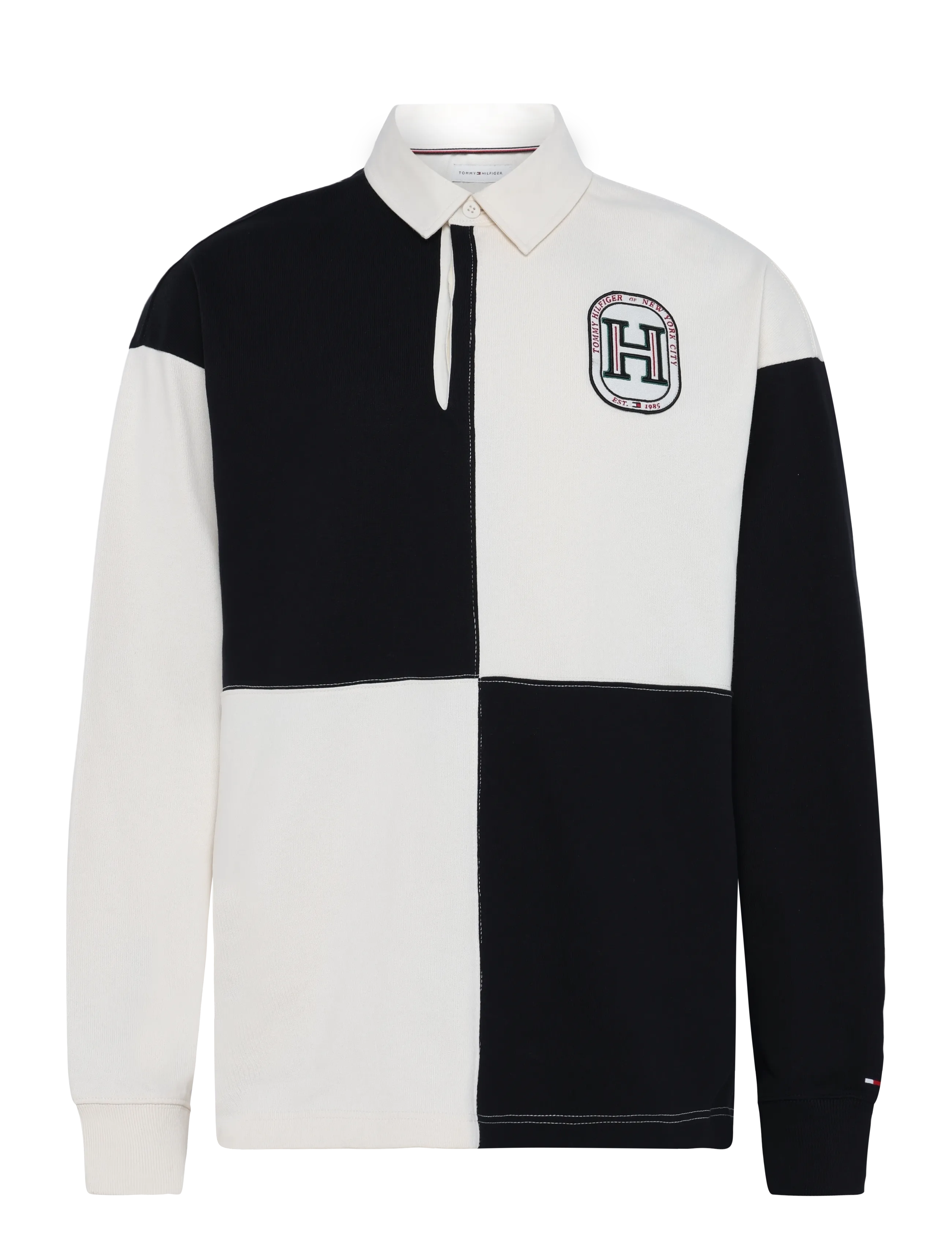 Tommy Hilfiger - VARSITY FASHION RUGBY - pikkade varrukatega kootud polod - ivory petal - 1