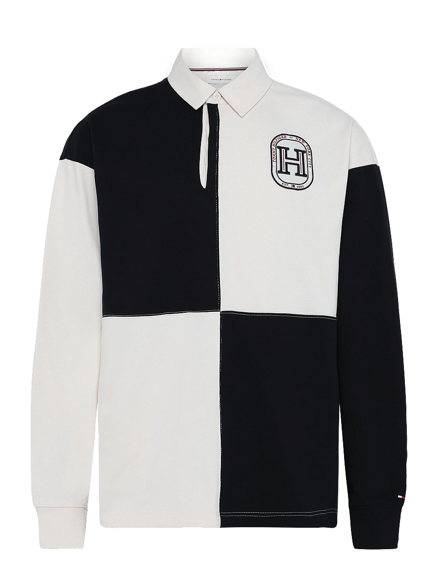 Tommy Hilfiger - VARSITY FASHION RUGBY - pikkade varrukatega kootud polod - ivory petal - 1