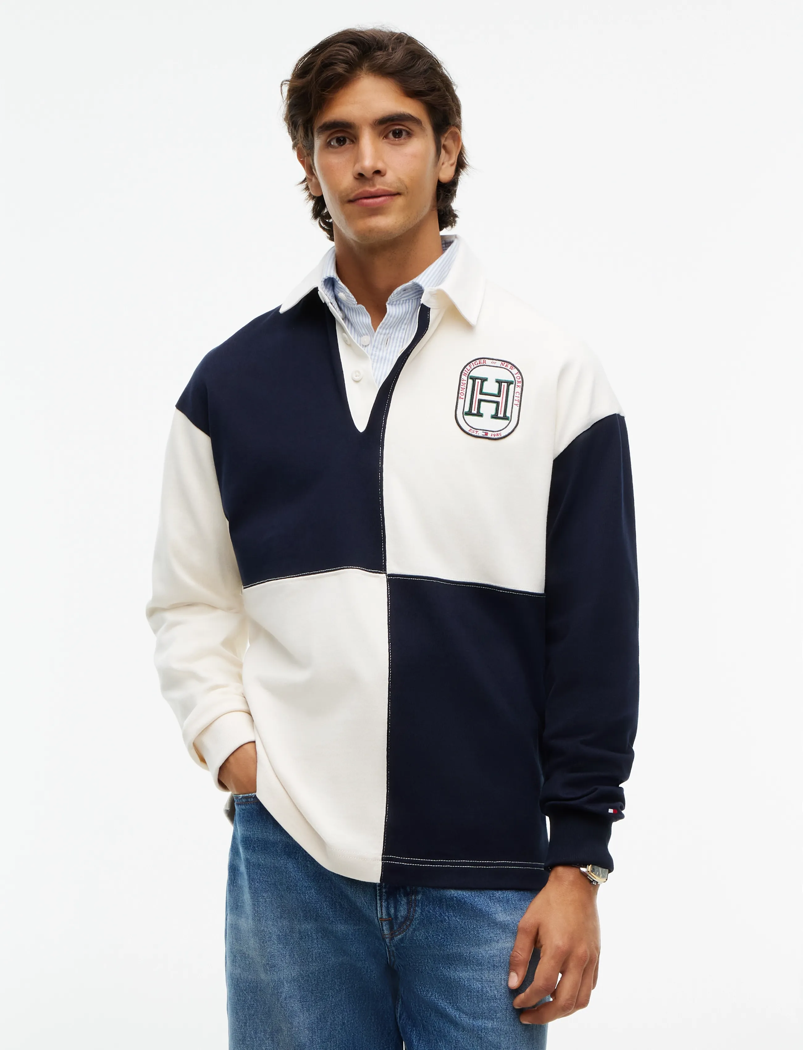 Tommy Hilfiger VARSITY FASHION RUGBY - Polosärgid - IVORY PETAL / cream