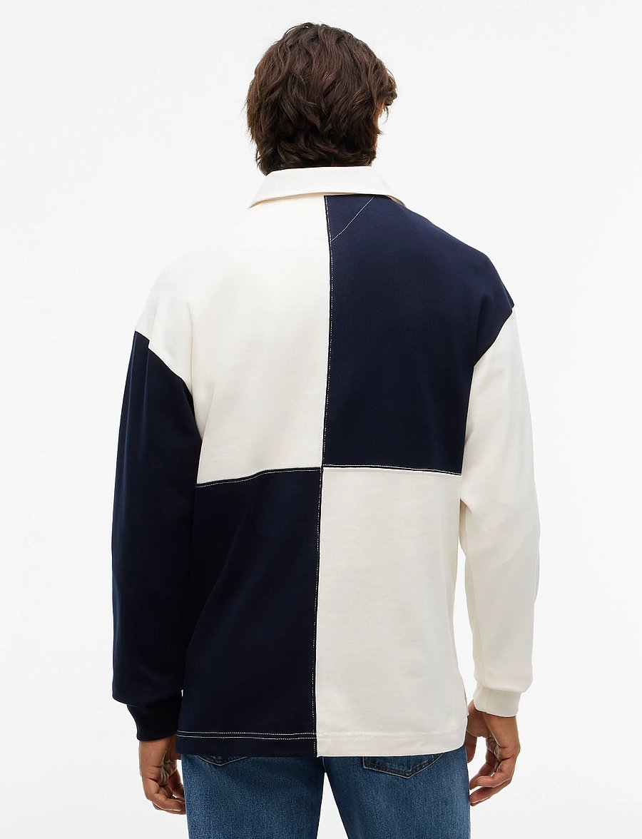 Tommy Hilfiger - VARSITY FASHION RUGBY - pikkade varrukatega kootud polod - ivory petal - 3