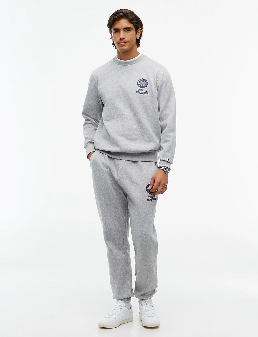 Tommy Hilfiger - VARSITY ROUNDEL REG FLEECE CREW - dressipluusid - light grey heather - 4
