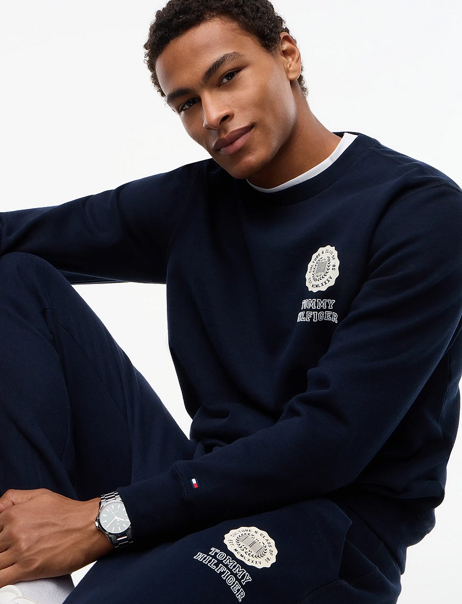 Tommy Hilfiger - VARSITY ROUNDEL REG FLEECE CREW - shoppa efter tillfälle - navy blue - 3