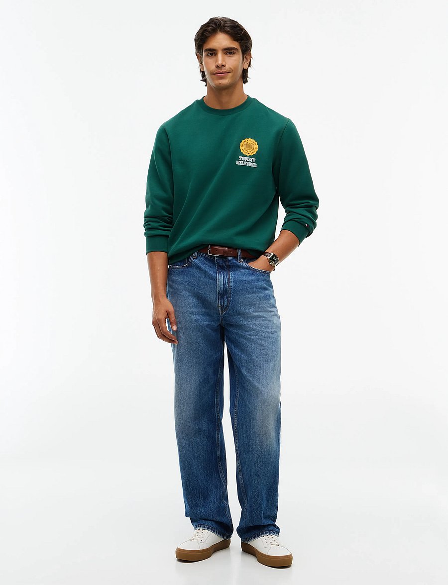 Tommy Hilfiger - VARSITY ROUNDEL REG FLEECE CREW - sweatshirts - ornamental green - 5