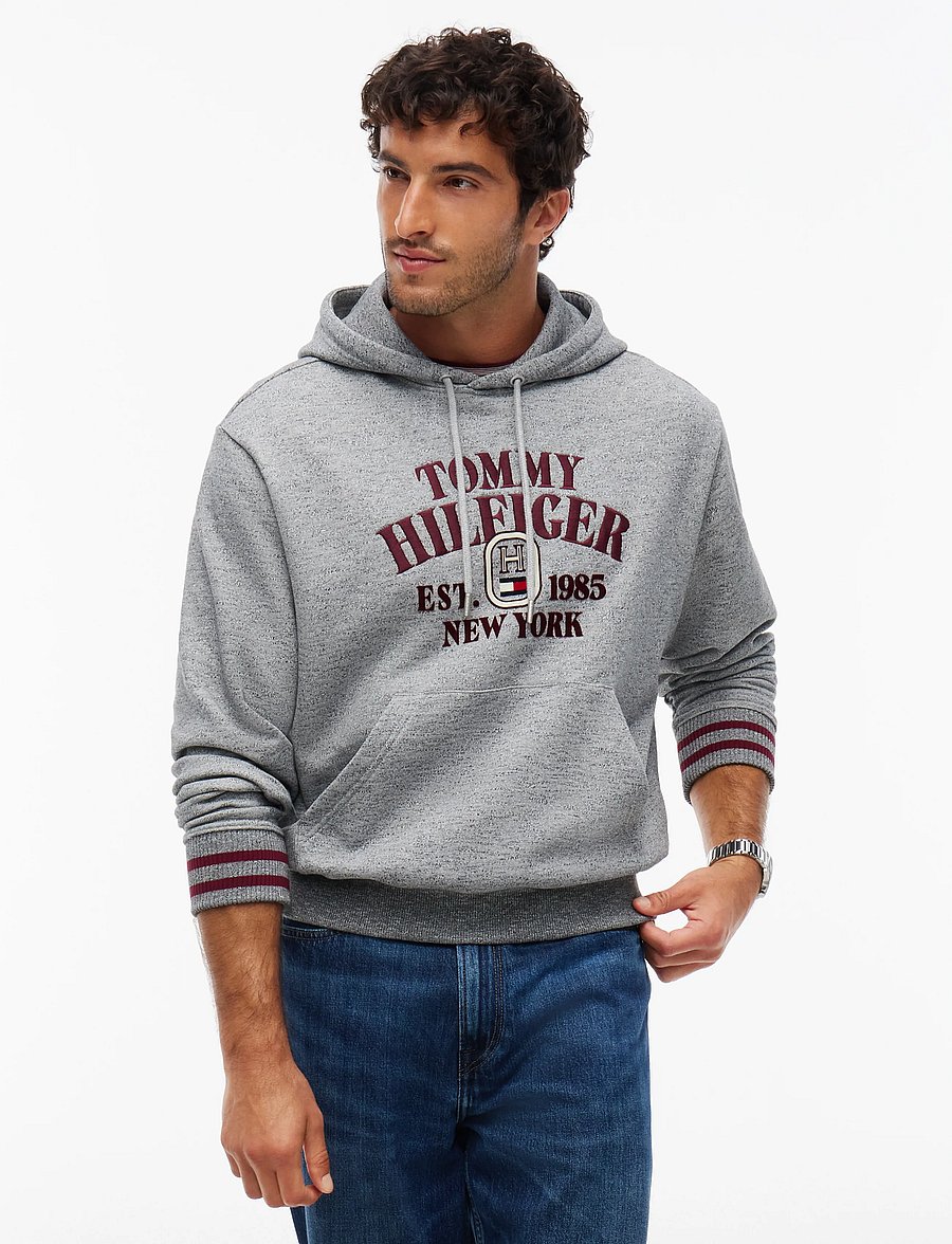 Tommy Hilfiger - VARSITY EMBRO RLX HOODIE - kapuzenpullover - light grey heather - 0