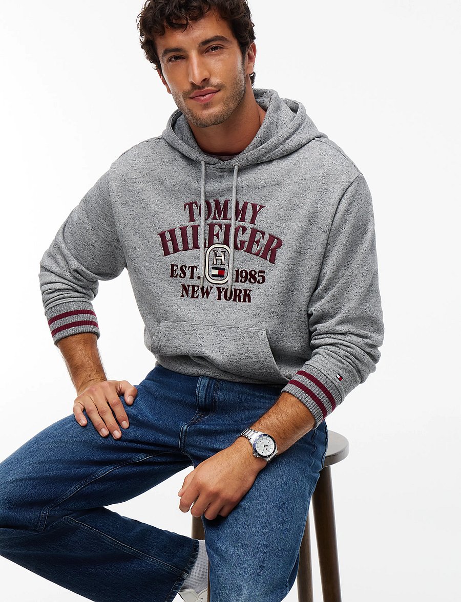 Tommy Hilfiger - VARSITY EMBRO RLX HOODIE - kapuzenpullover - light grey heather - 4