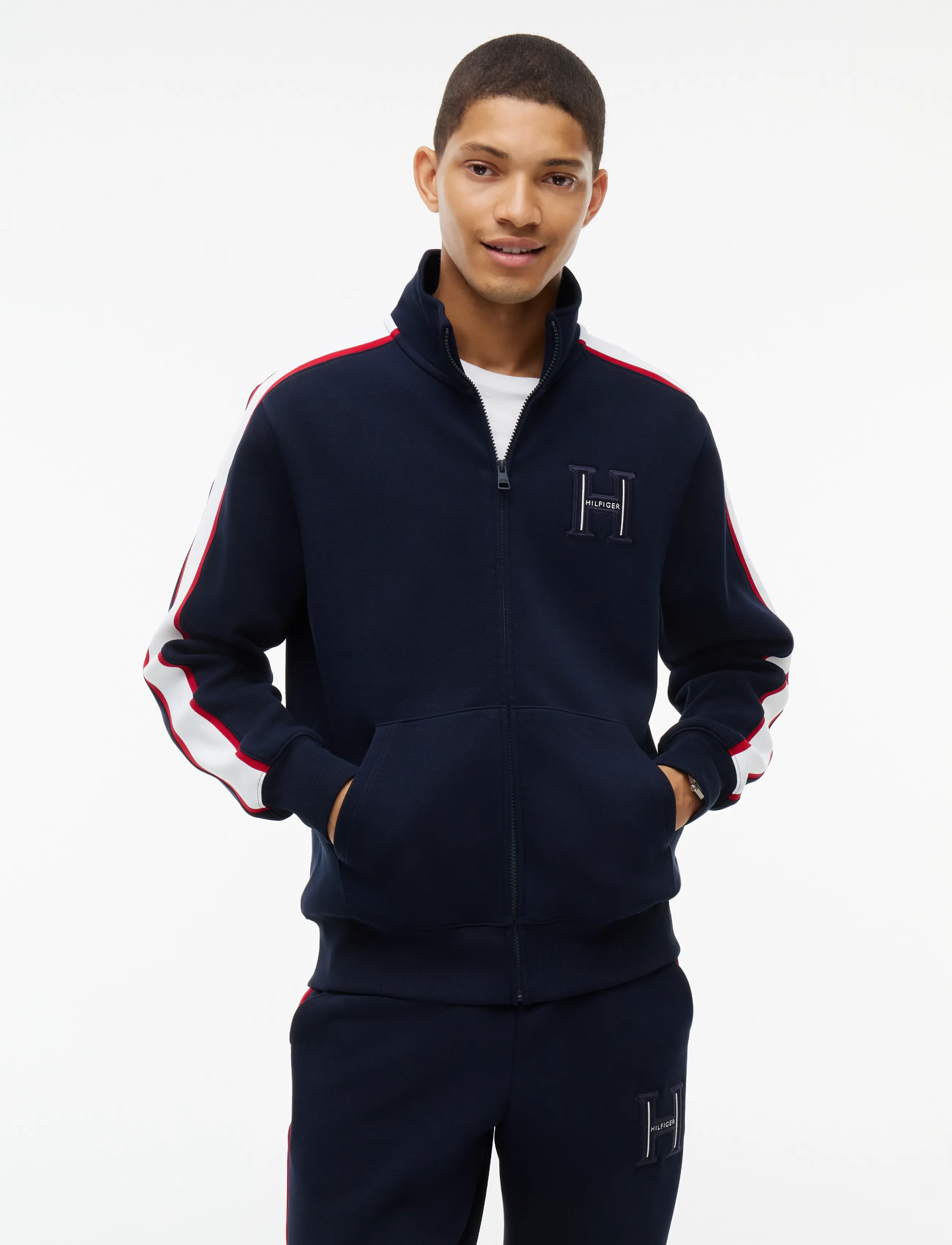 Tommy Hilfiger RWB PIQUE H BAGDE REG ZT - Kleidung - NAVY BLUE / navy