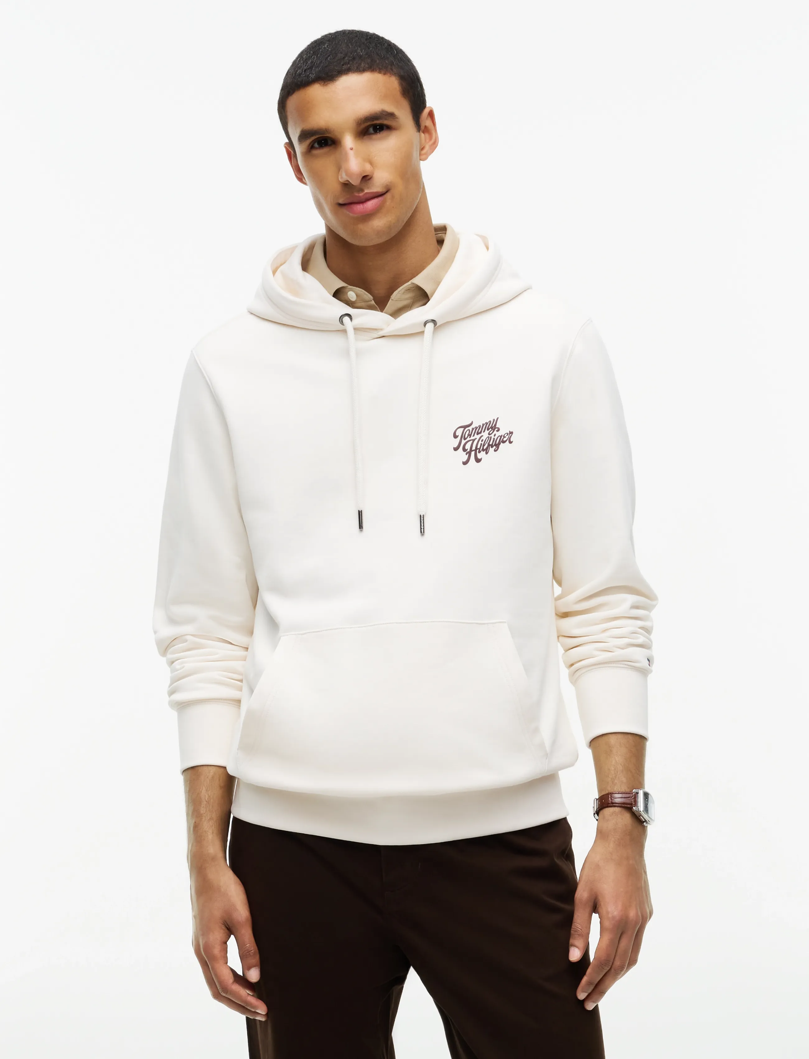 Tommy Hilfiger IC GRAPHIC BACK REG TERRY HOODIE - Hoodies - IVORY PETAL / cream