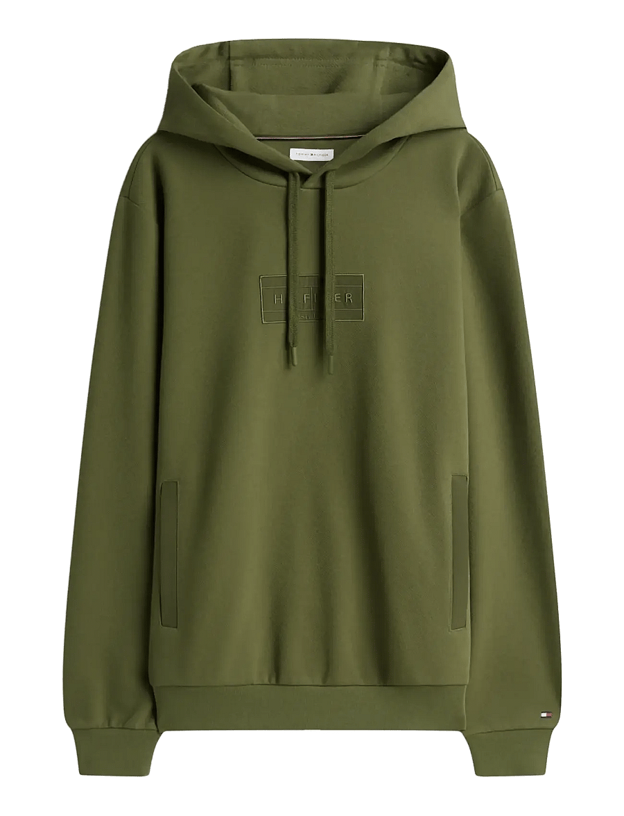Tommy Hilfiger - MIX MEDIA TWILL REG HOODIE - hoodies - huntsman green - 1