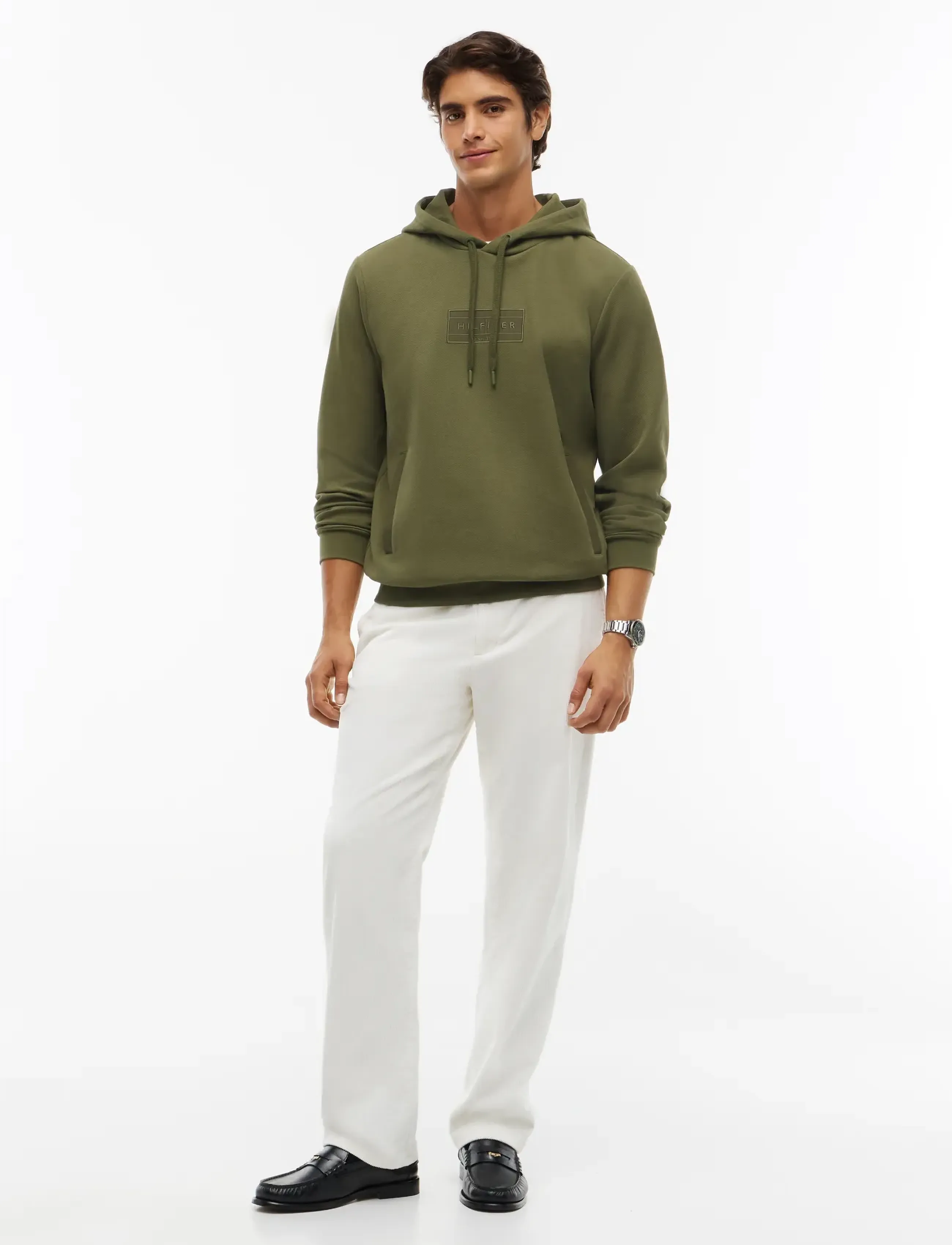 Tommy Hilfiger - MIX MEDIA TWILL REG HOODIE - hoodies - huntsman green - 4